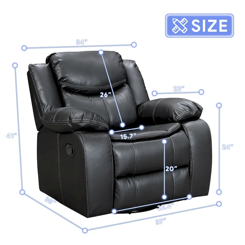 Recliner Rocking Chair With 360 Degree Swivel Recliner