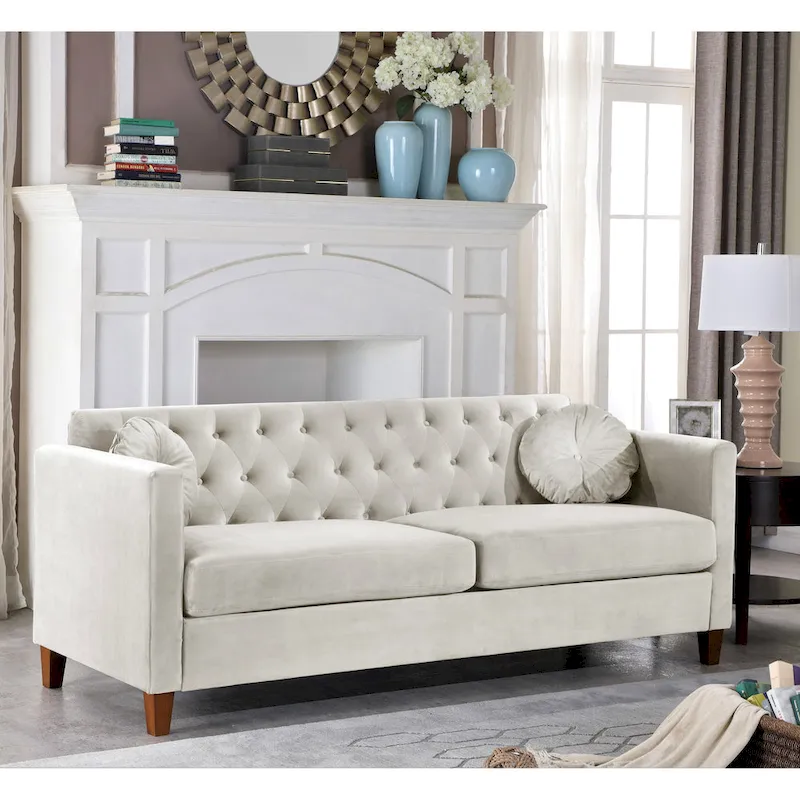Carson Carrington Paharova Velvet Kitts Classic Sofa