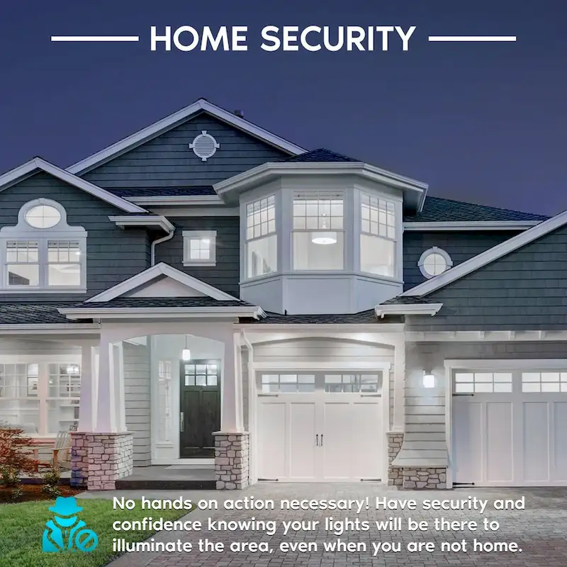 Luxrite A19 LED Dusk to Dawn Light Bulbs Lighting Enclosed Fixture Rated 800lm Damp Rated E26 4 Pack