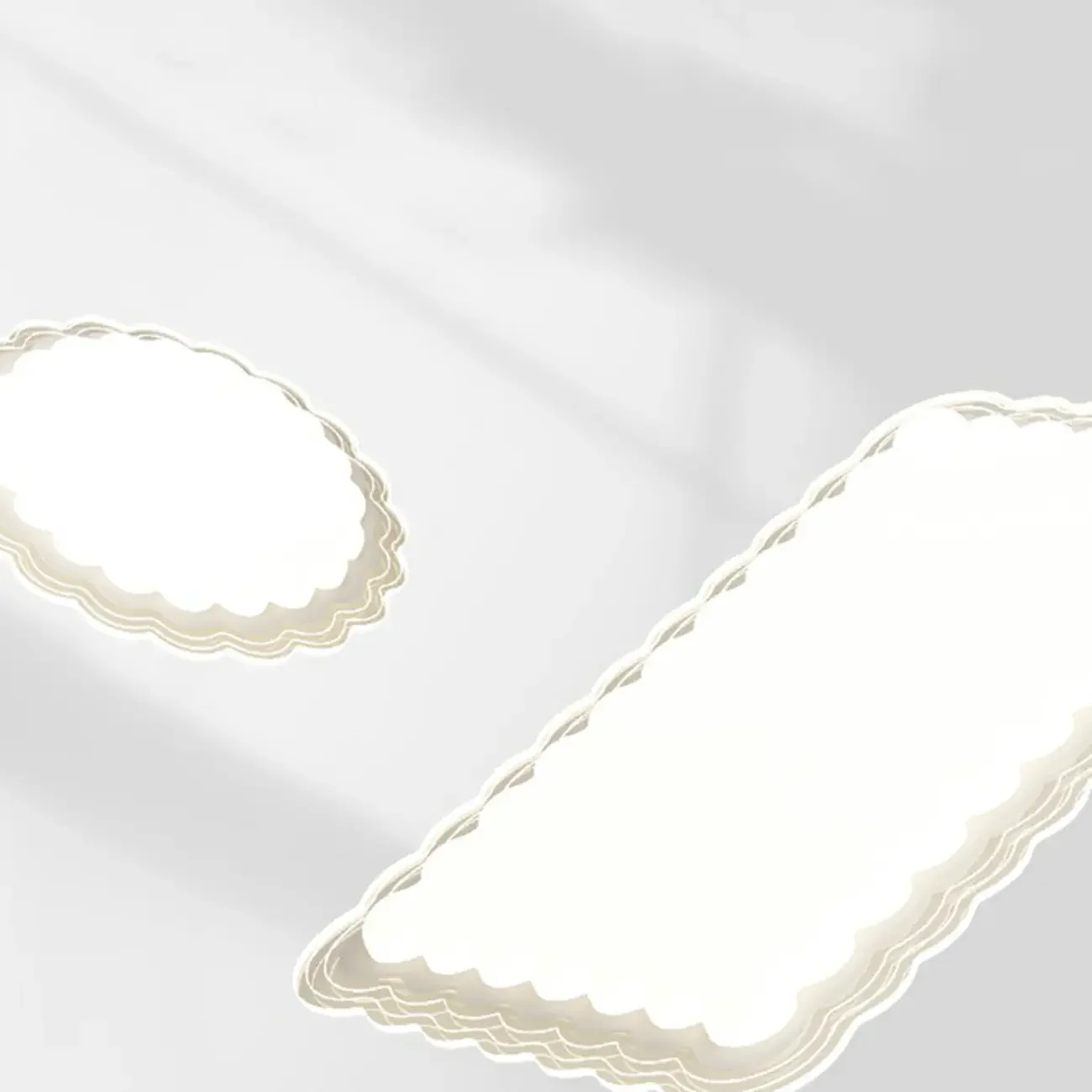 Modern White Artistic Rectangular Flush Mount Ceiling Light