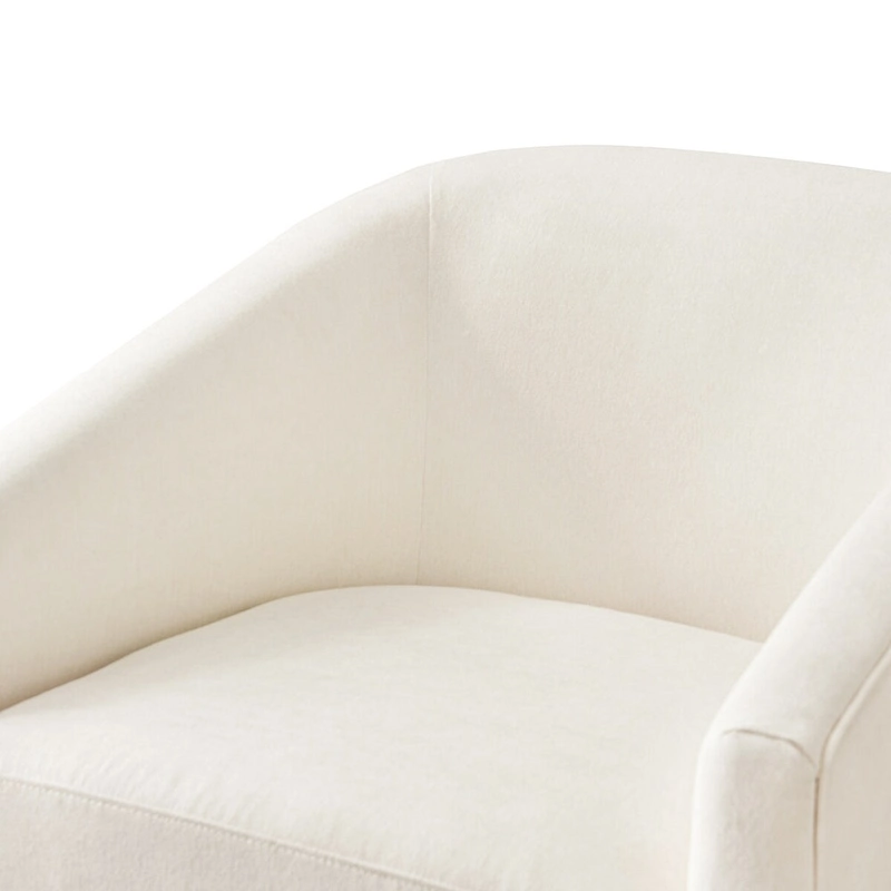 Modern Upholstered Accent Chair Fabric 360 Swivel Barrel Set of 2 Armchair Wood Frame