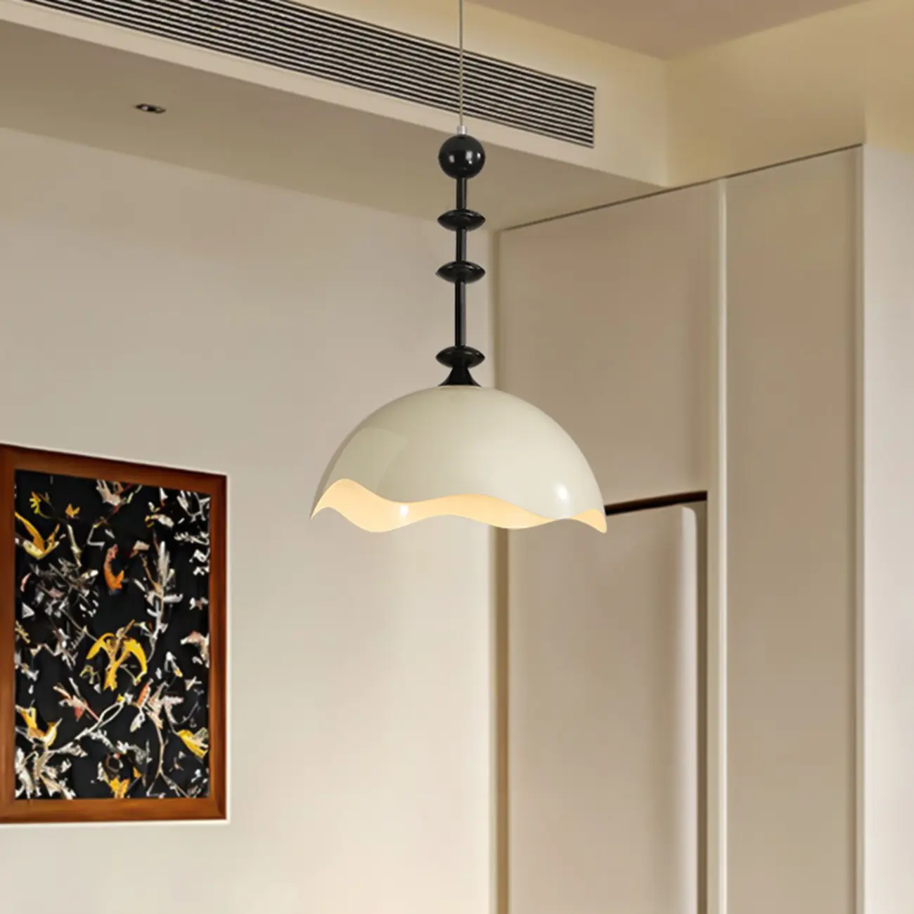 Modern Black White Acrylic Dome Pendant Light