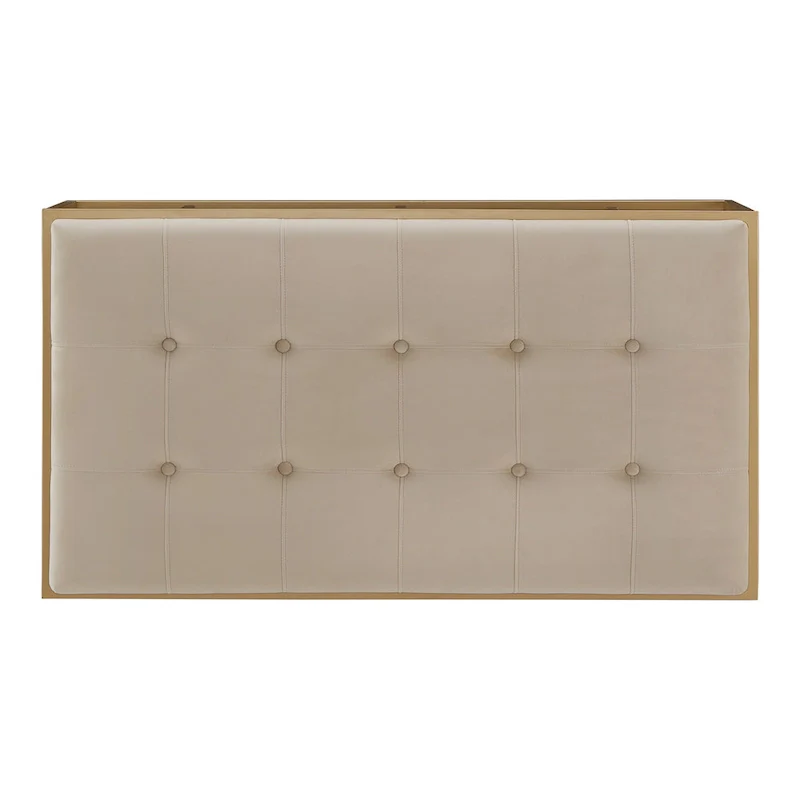 Perdita Gold Finish Velvet Rectangular Tufted Ottoman by iNSPIRE Q Bold