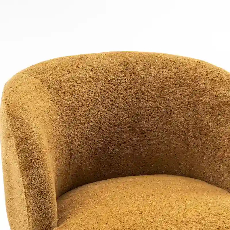 Single Fabric Modern Accent Chair 360 Degree Rotation Swivel Barrel Chairs