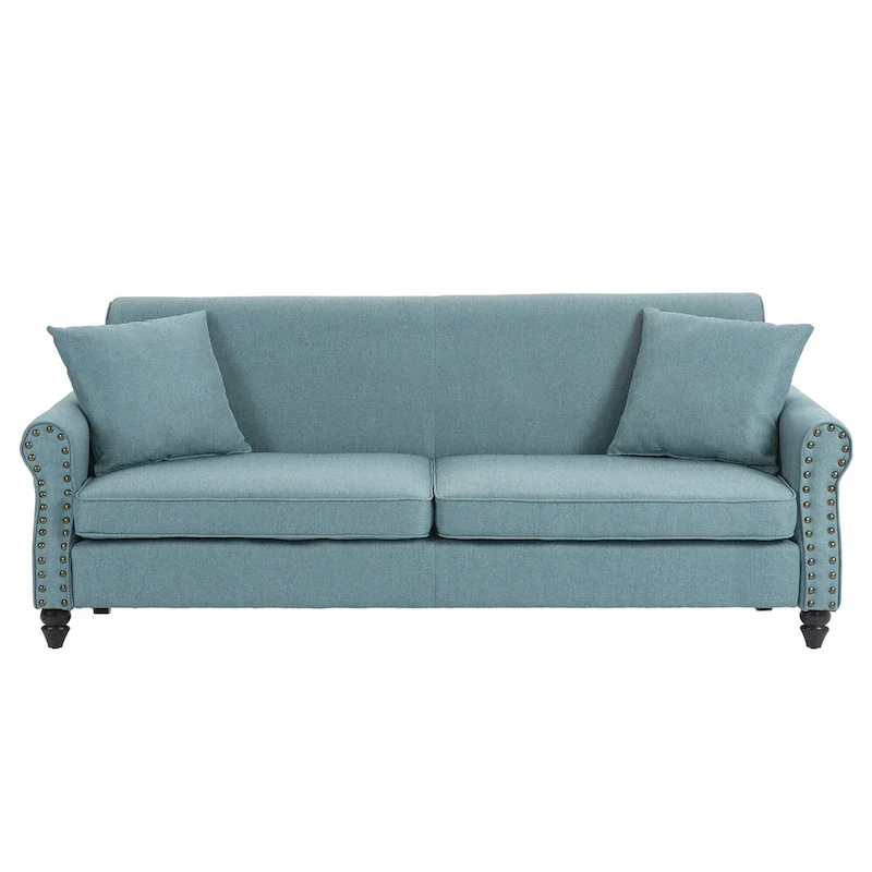73 Sofa with Nailhead Trim Rolled Arms