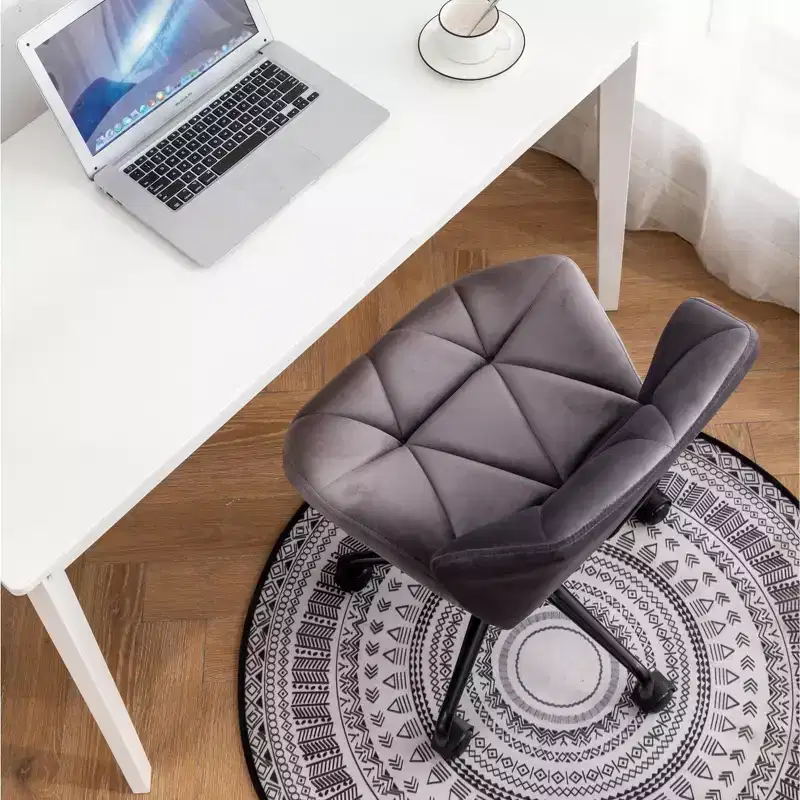 Roundhill Furniture Eldon Diamond Tufted Adjustable Swivel Office Chair, Gray