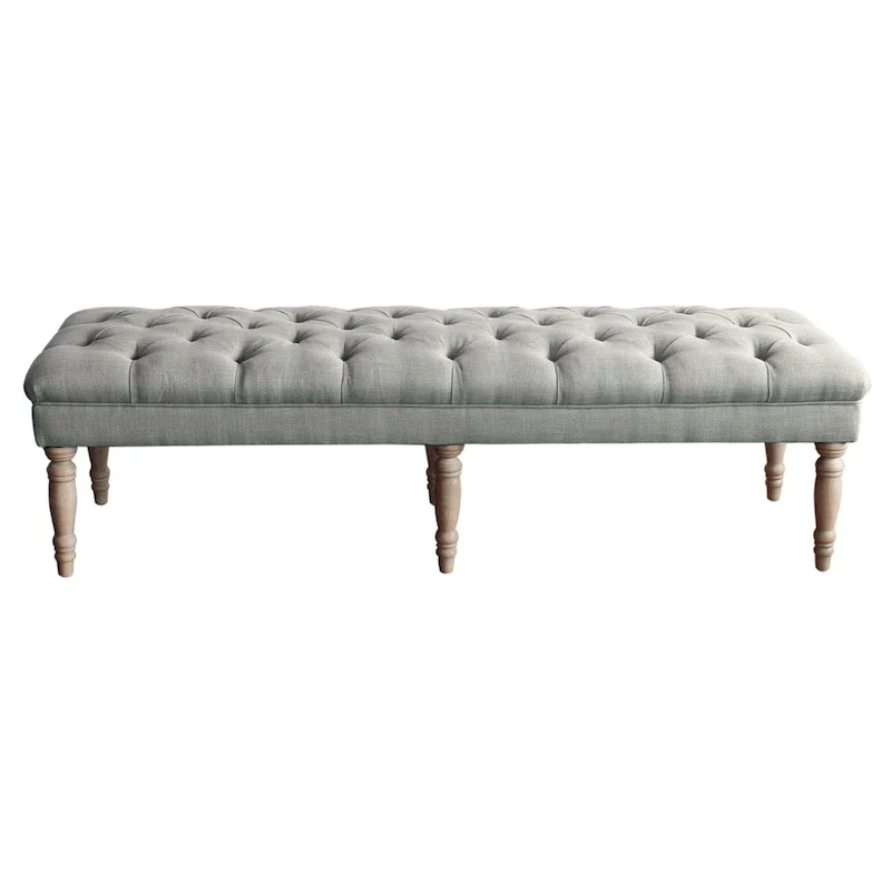 The Gray Barn Blasted Rock Grey Tufted Bench