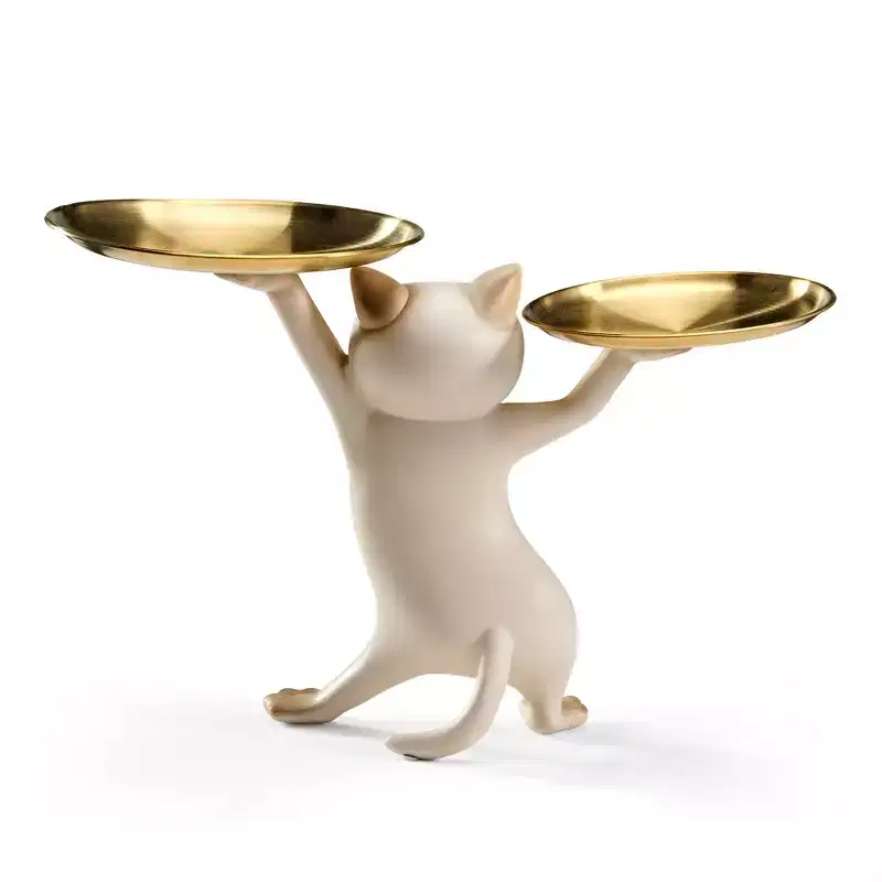 EUREKA ERGONOMIC,23H, Enchanting Cat Side Table,23.87W x 7.87D x 19.69H,Metal Tray