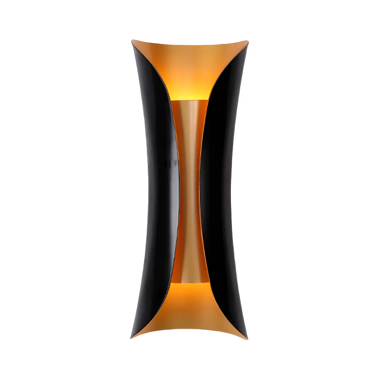 Black Metal Modern Curve Up Down Wall Sconce