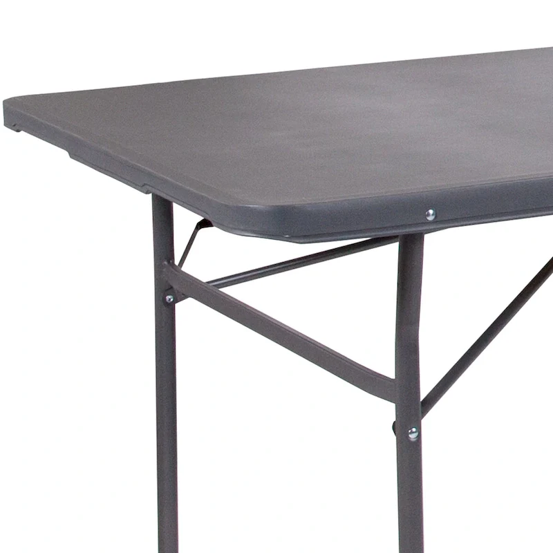30W x 72L Bi-Fold Plastic Banquet and Event Folding Table with Carrying Handle - 72D x 30W x 29H