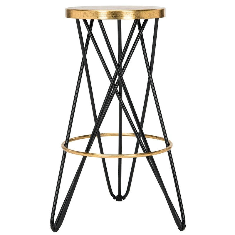 SAFAVIEH Elissa 30 Inch Gold Leaf Bar Stool - 18  x 18  x 30  - 18Wx18Dx30H