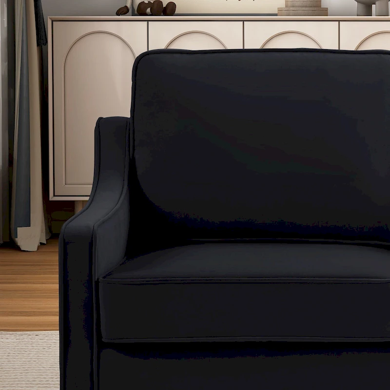 Modern Velvet Upholstered Accent Chair Single Sofa Armchair