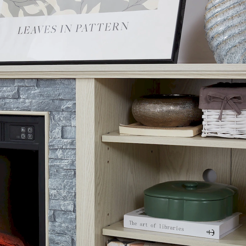 Mantel Electric Fireplace TV Stand with Fireplace Insert