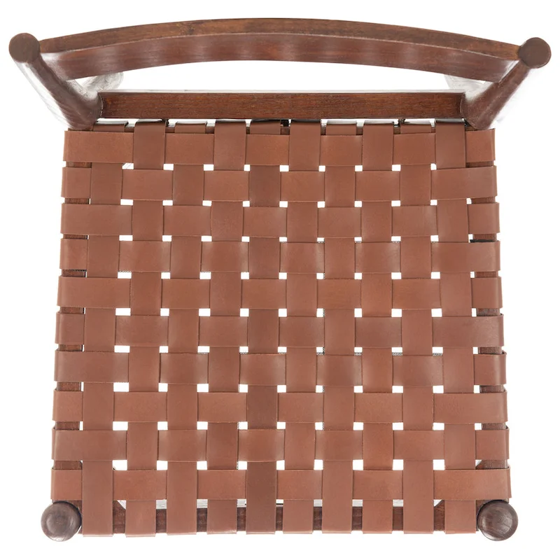 SAFAVIEH Myrle Leather Dining Room Chair (Set of 2) - 18.5 W x 20 L x 31.5 H - 19Wx20Dx32H