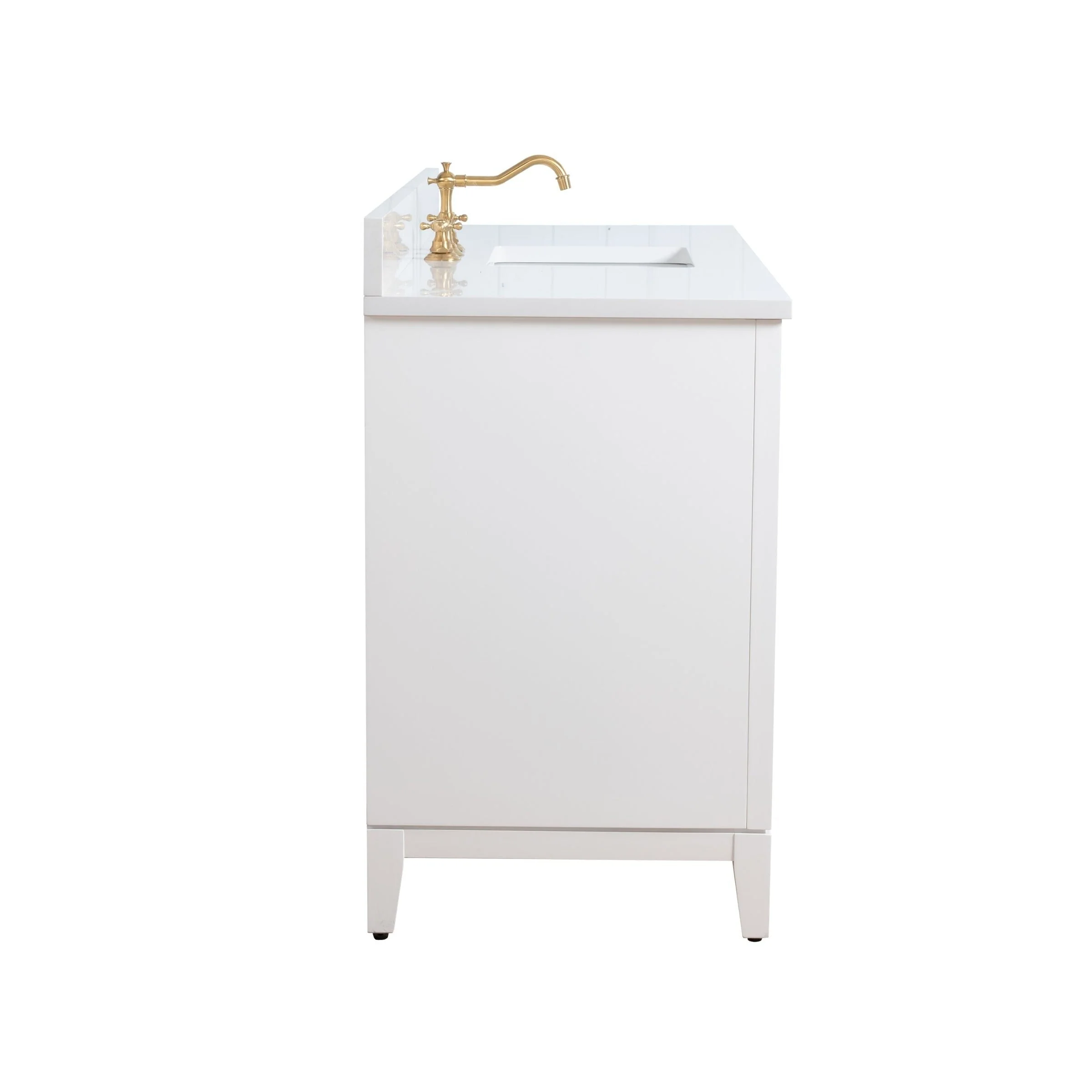 Vanity Art Bathroom Vanity with Ceramic Sink and Engineered Marble Top