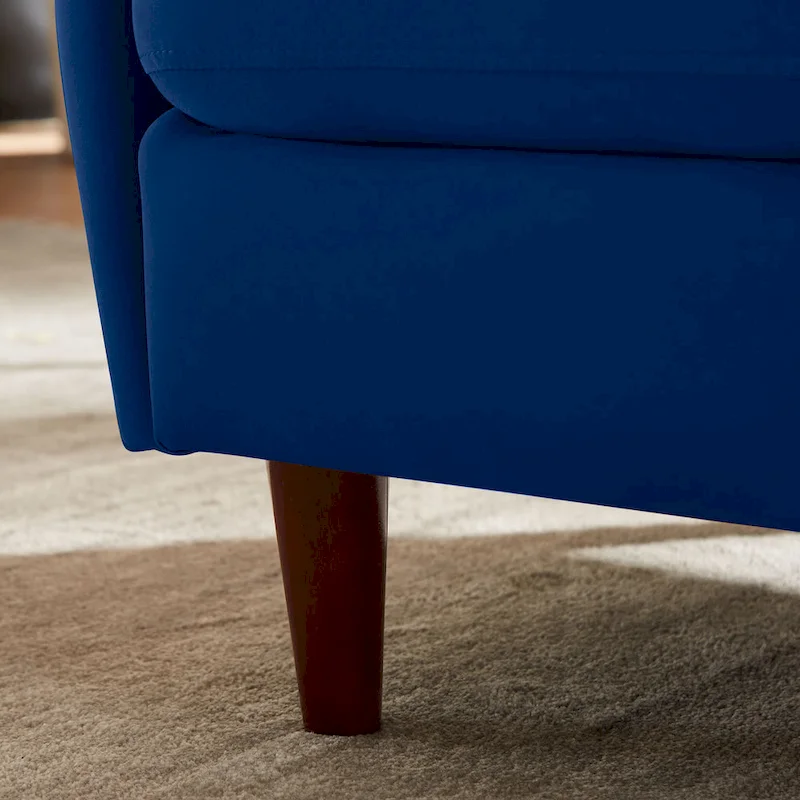 VANOMi 28.34 Accent Armchair, Velvet Barrel Chair with Solid Wood Legs