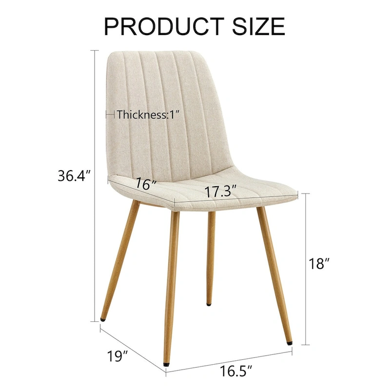 Linen Upholstered Metal Leg Side Chair (Set of 4)