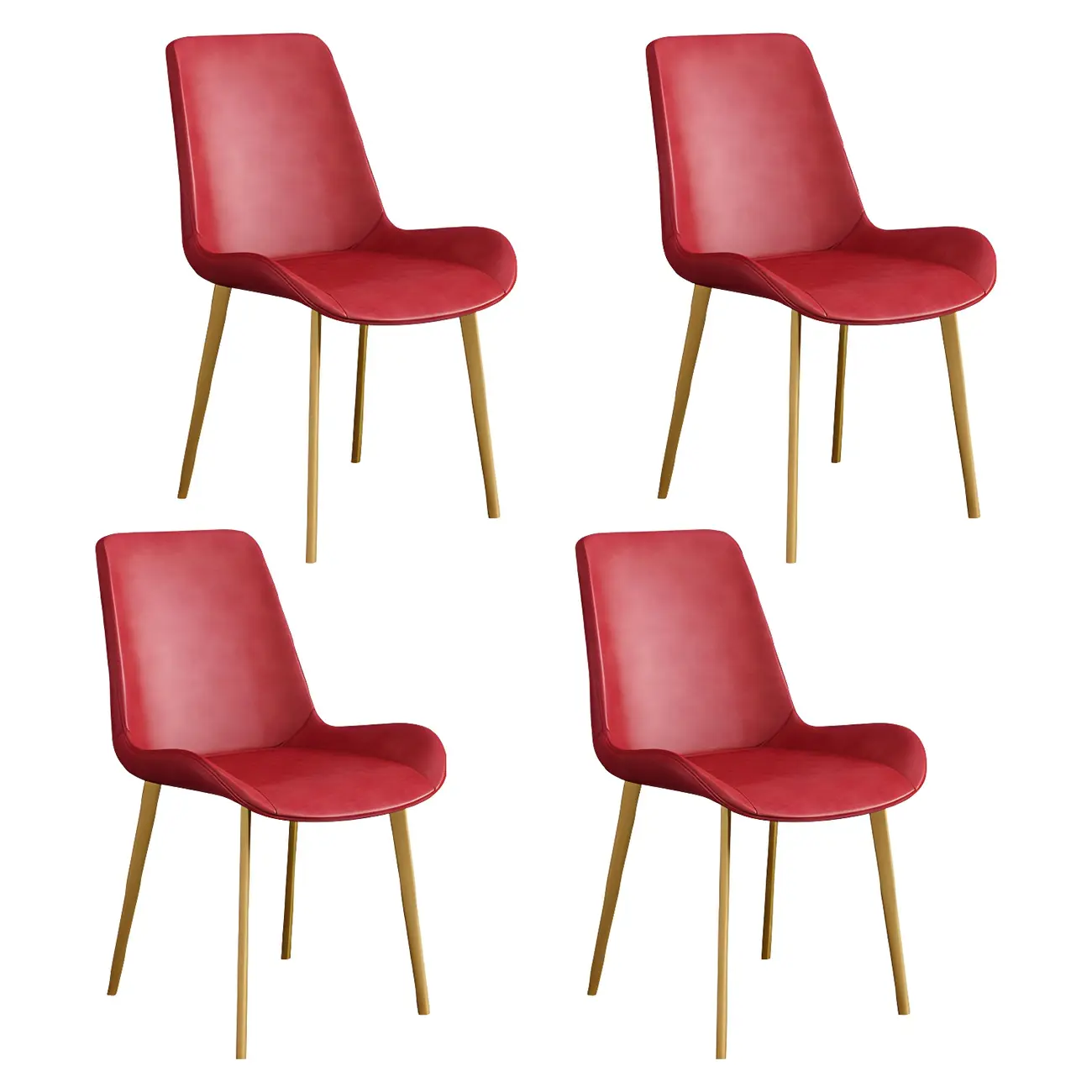 Sloped Armless Leather Upholstered Parsons Dining Chair