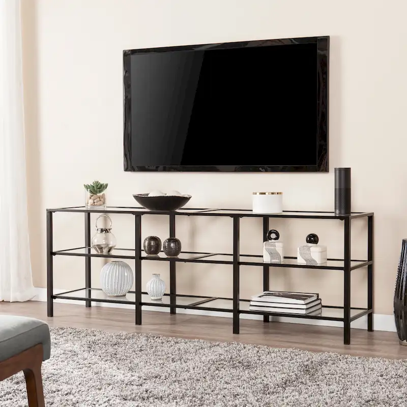 SEI Furniture Liberty Metal and Glass Media TV Stand for TV's up to 68