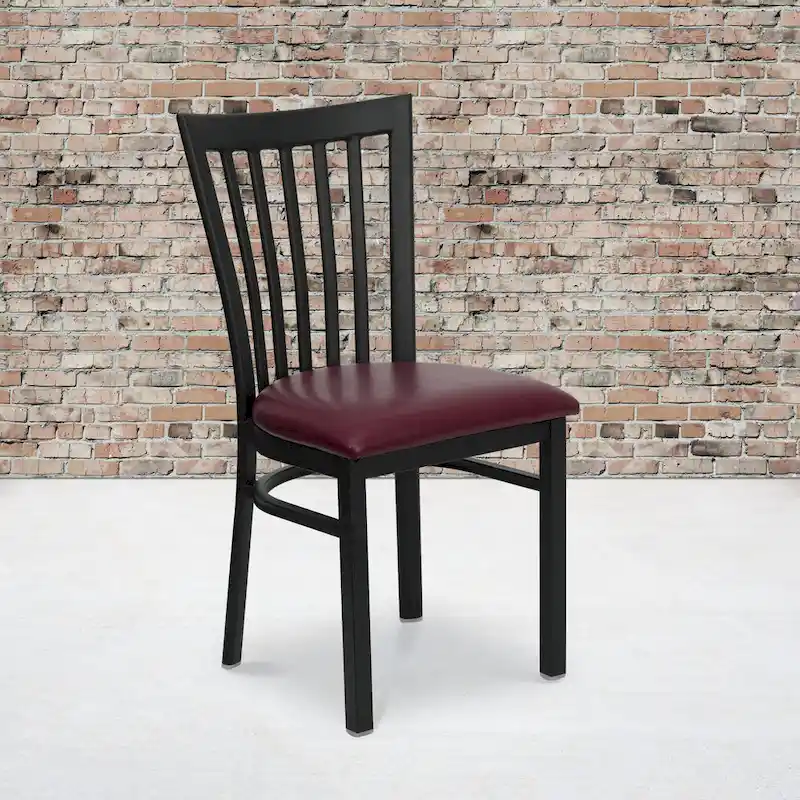 School House Back Metal Restaurant Chair - 17.25