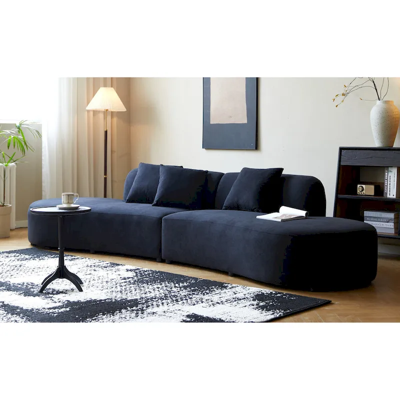 132.3 inch Large Half Moon Curved Sectional Sofa