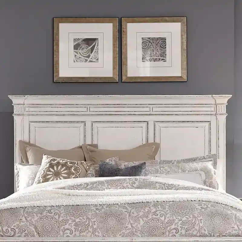 The Gray Barn Abbey Park Weathered Brown & Antique White King Panel Headboard