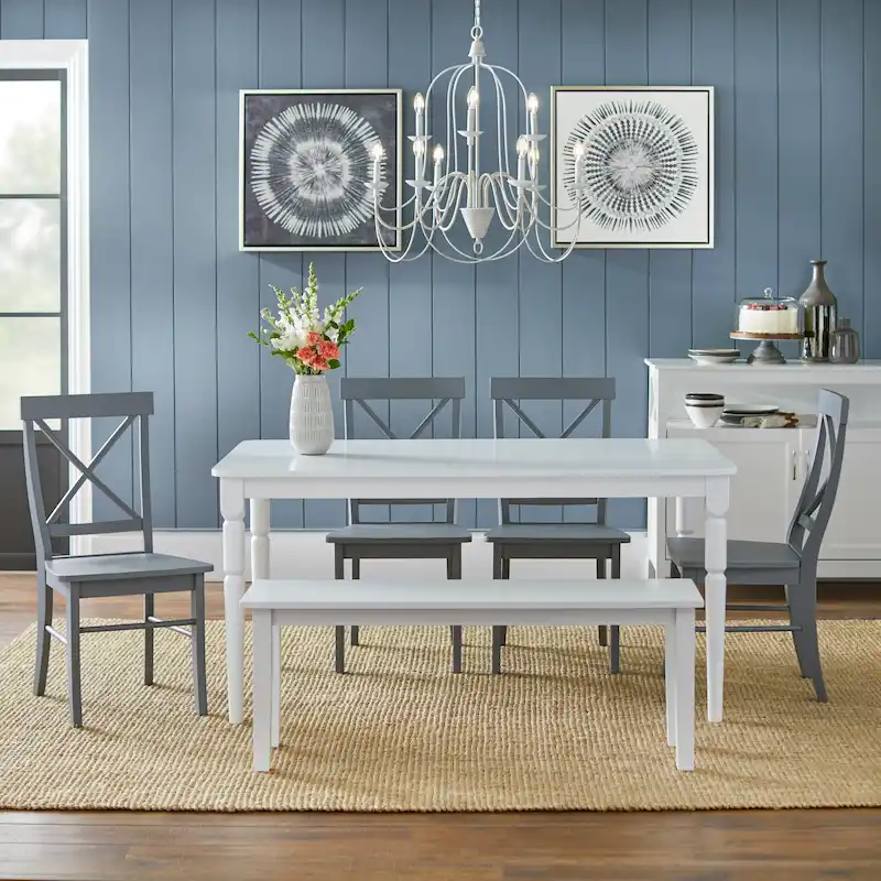 6-piece Dining Set with Dining Bench