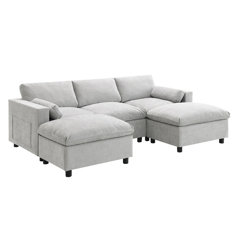 Merax 5 Seat U Shaped Sleeper Couch Set