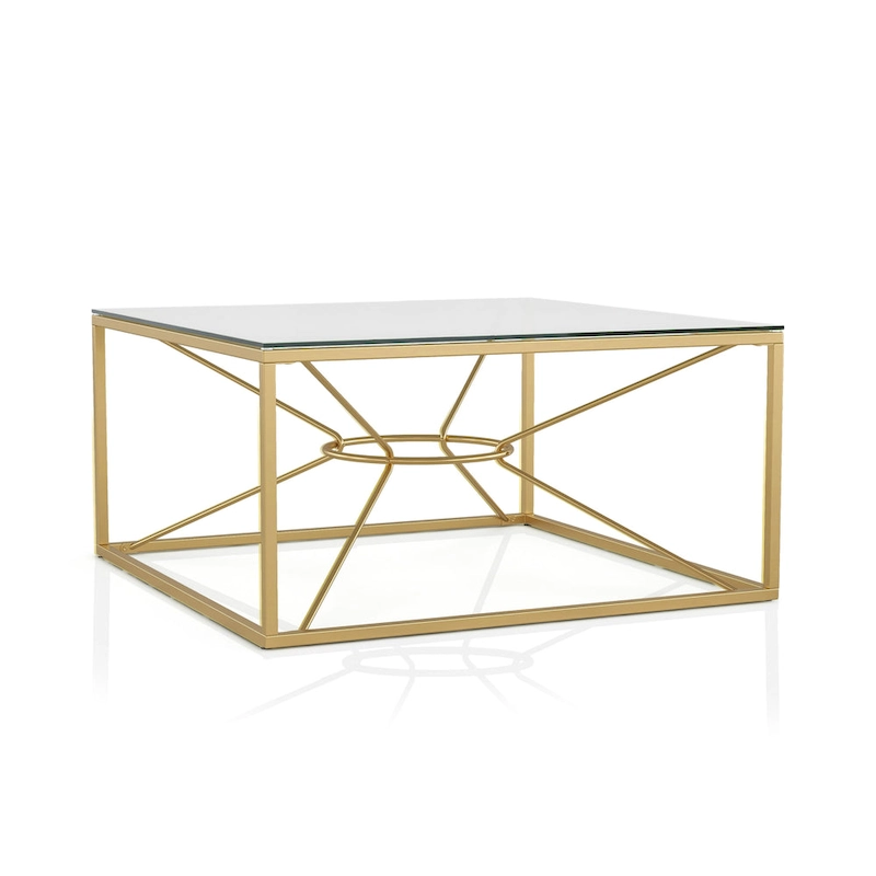 Taylan Glam Gold Coated 35-inch Steel and Glass Coffee Table by Furniture of America