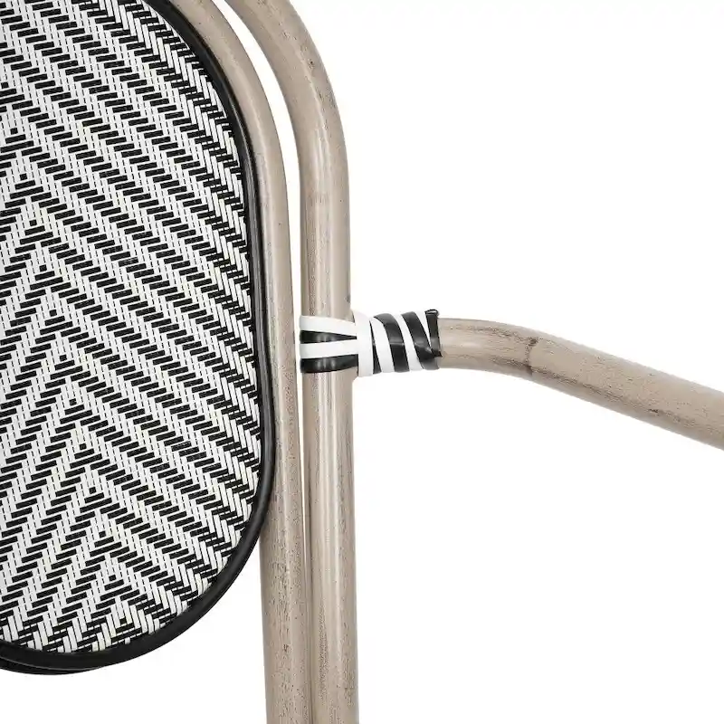 2 Pack All-Weather Commercial Paris Chairs with Arms and metal Frames - N/A