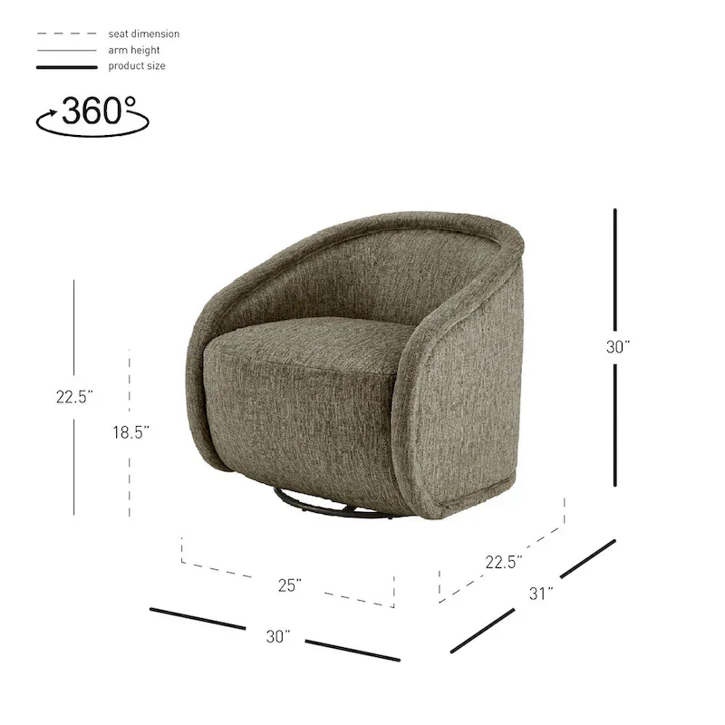 Margareth Fabric Swivel Accent Arm Chair