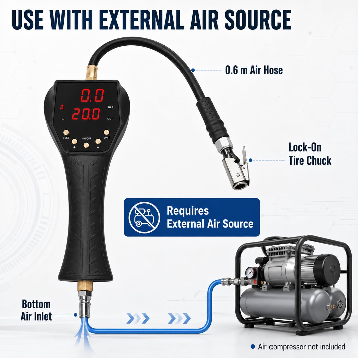 Digital automatic tire inflator TB-902E designed for professional automotive maintenance.