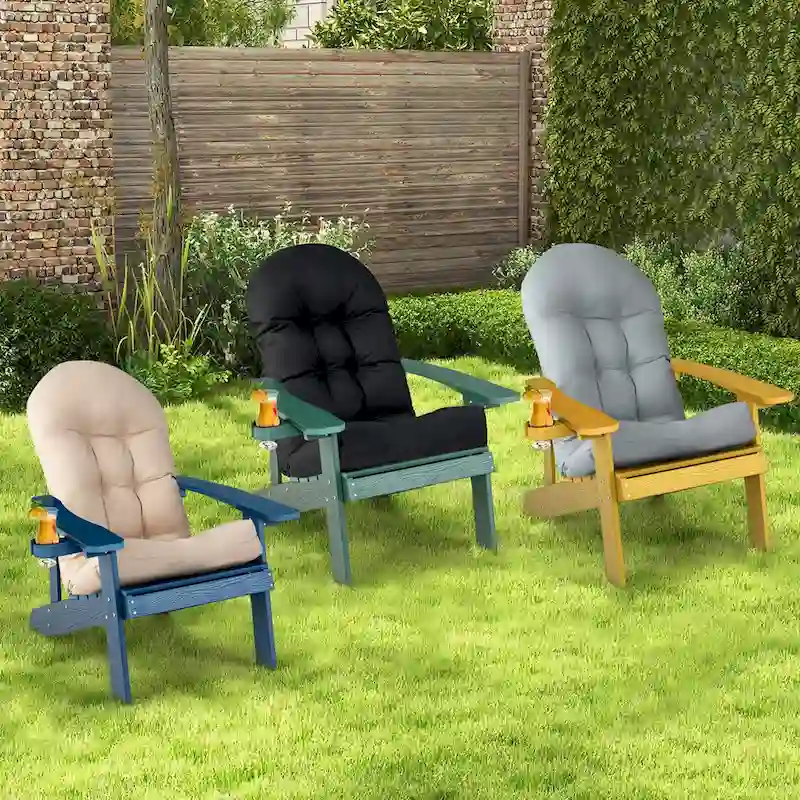 Costway Adirondack Chair HIPS Adirondack Chair with Cup Holder & - See Details