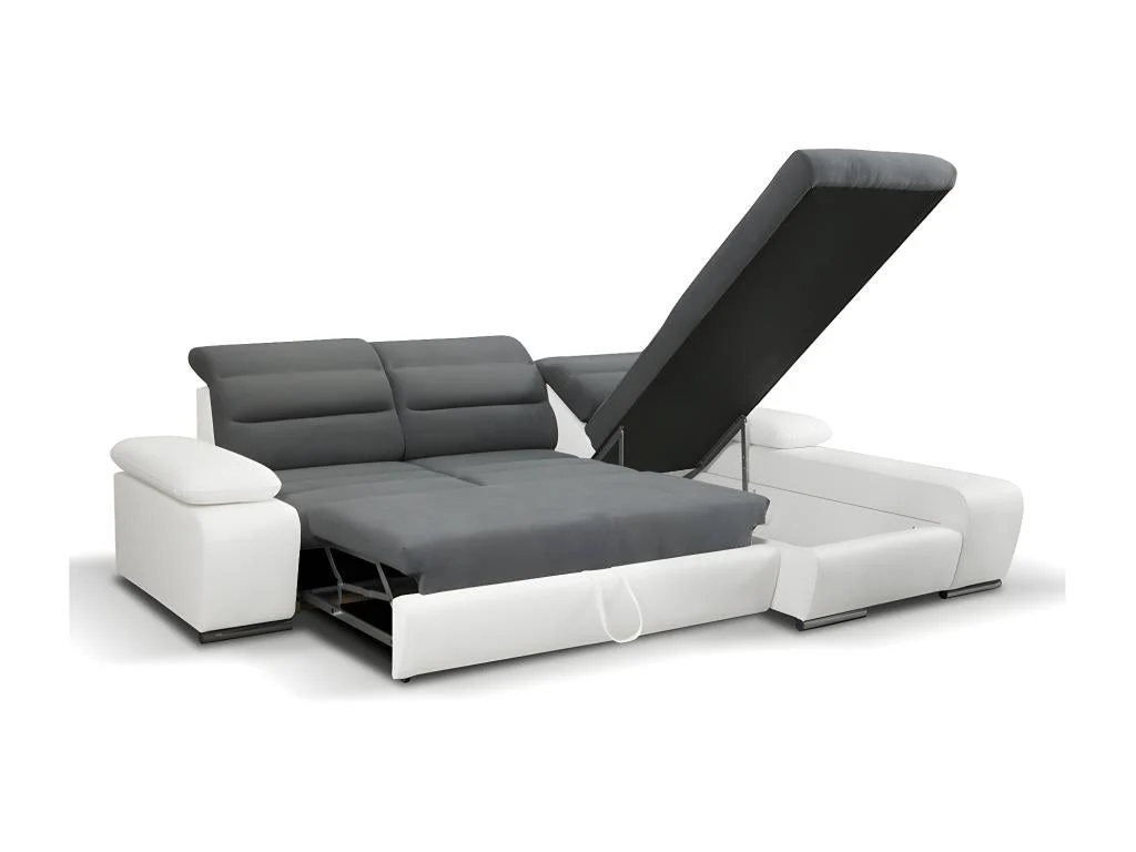 Corner Sectional Sofa - Blanc/Gris