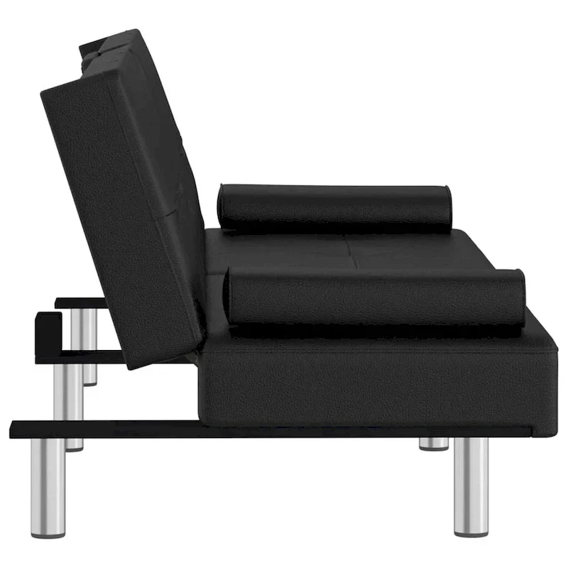 vidaXL Sofa Bed Foldable Sleeper Sofa Couch Bed with Cup Holders Faux Leather - 78.7 x 35 x 27.6