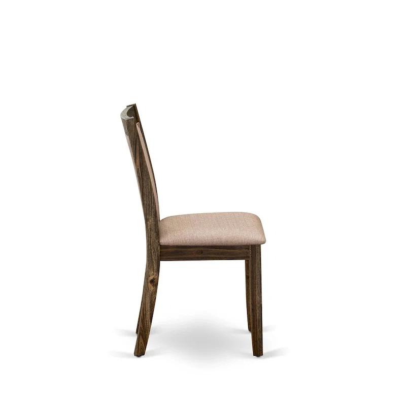 East West Furniture Dining Table Set- a Kitchen Table and Dark Khaki Linen Fabric Chairs, Distressed Jacobean(Pieces Options)