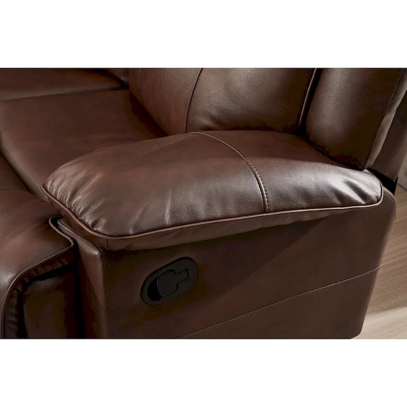 Betsy Furniture Bonded Leather Manual Rclining 2-seat Loveseat 8006