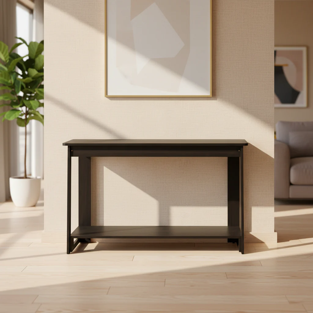 Compact TV Stand with Bottom Shelf