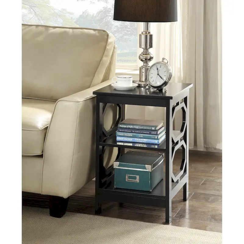 Omega End Table with Shelves