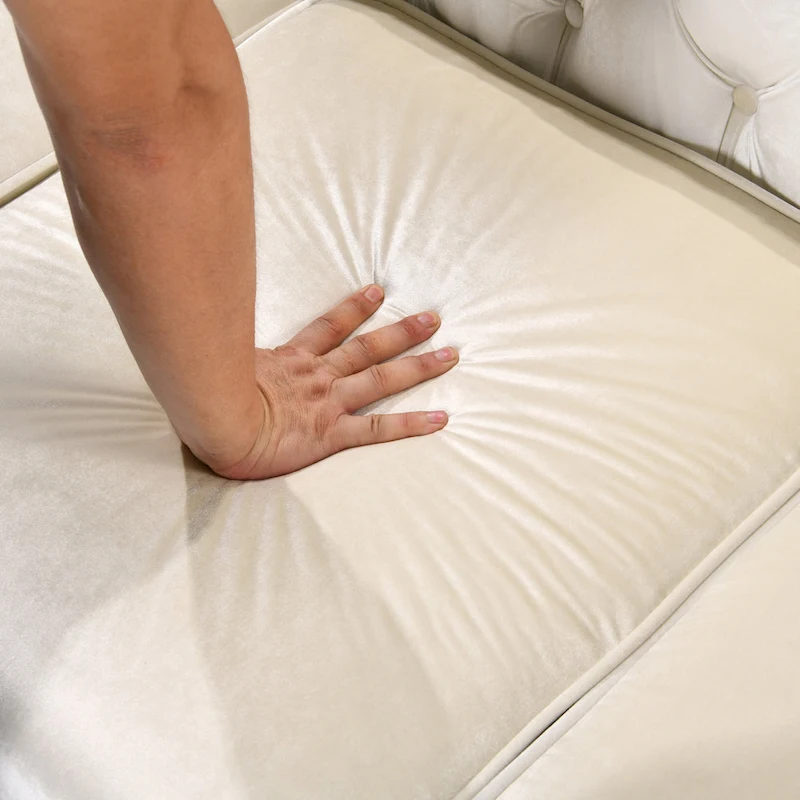 84 Luxury Chesterfield Velvet Sofa with Gold Trim