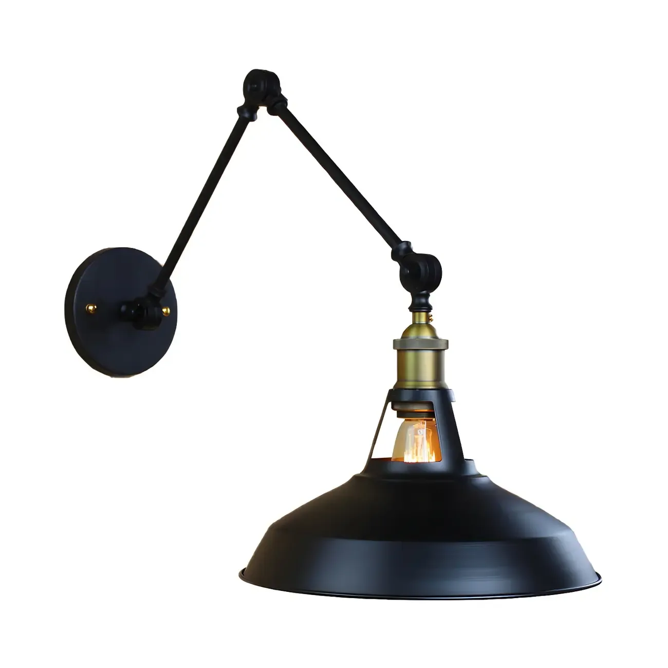 Industrial Barn Shade Adjustable Swing Arm Wall Light