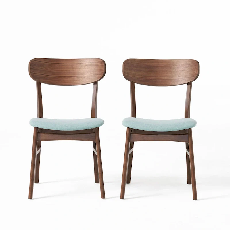 Fabric-upholstered Wood Dining Chairs