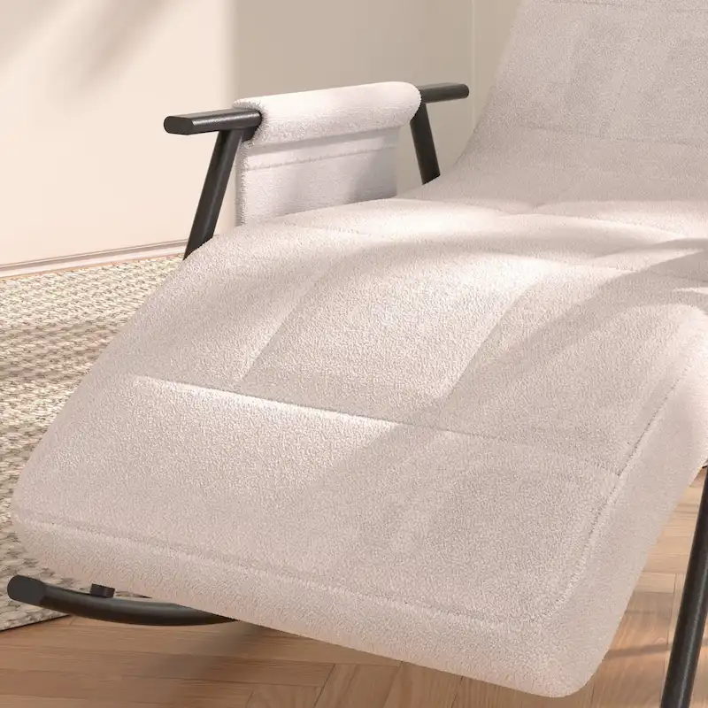 Adjustable Rocking Chair, Nursery Glider Chair with Adjustable High Back and Foot Rest