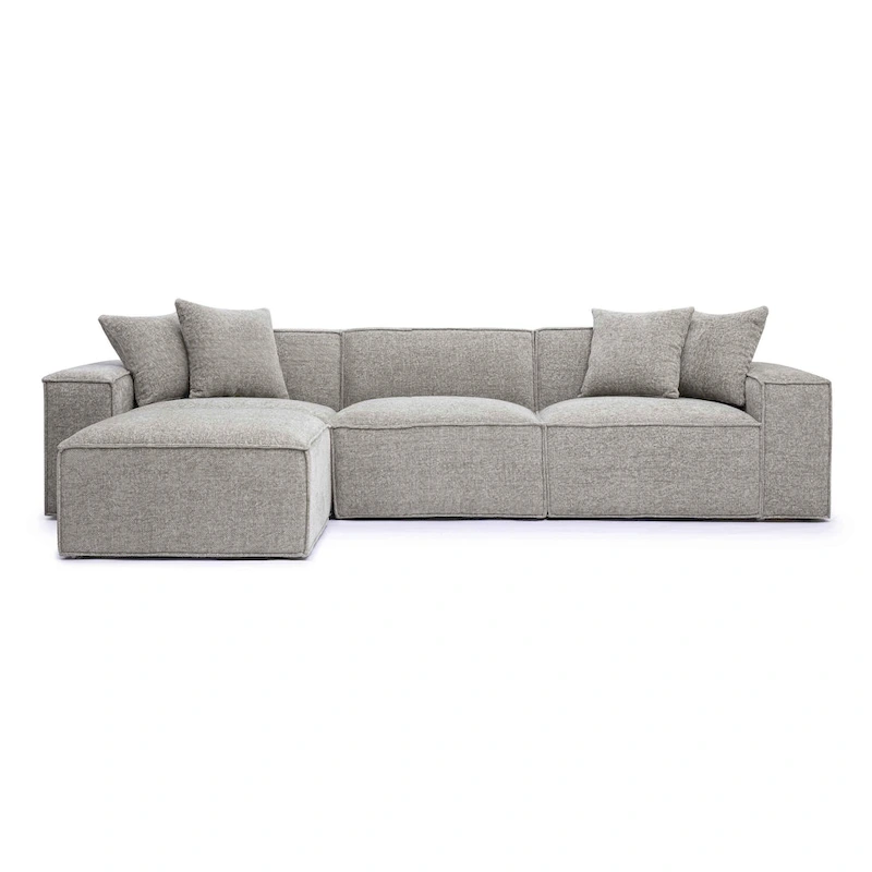 Mindy Chenille Basketweave Modular Sectional - 115.3W x 70D x 28.2H