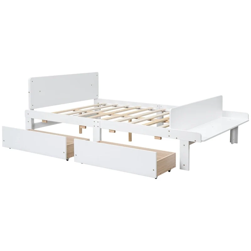 Full Bed with Footboard Bench,2 drawers