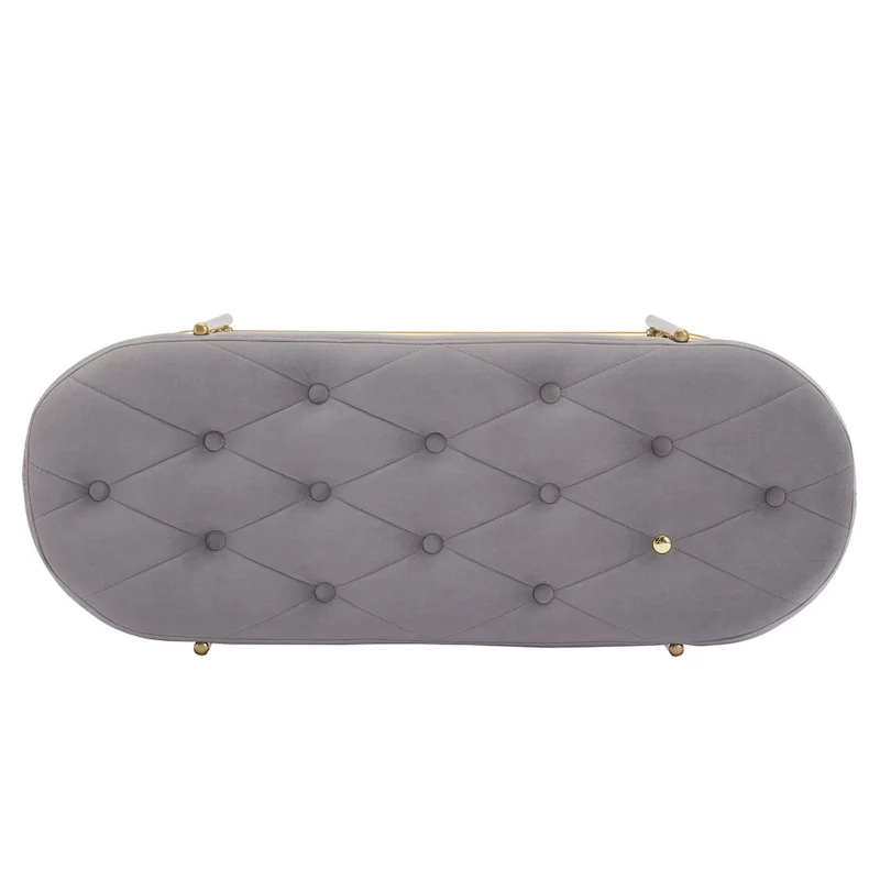 SEYNAR 40 Velvet Upholstered Living Room Bench with Double shoe rack