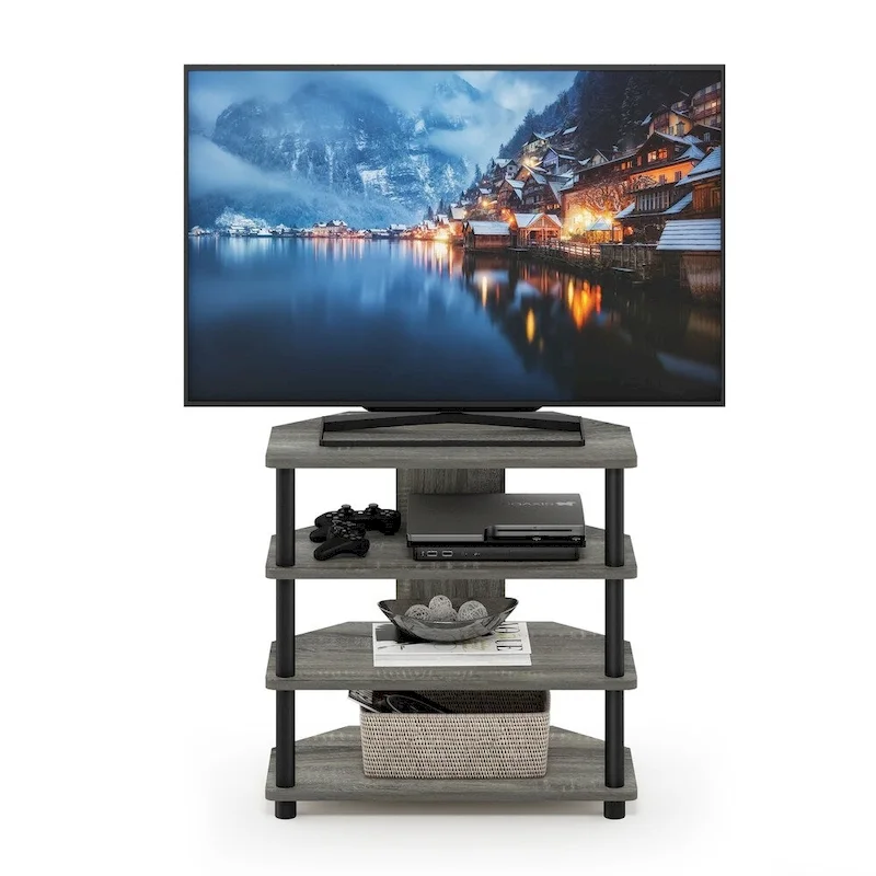 Furinno Turn-N-Tube Easy Assembly 4-Tier Petite TV Stand
