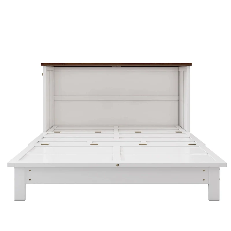 MERAX Solid Pine Murphy Bed Chest with Charging Station and Large Storage Drawer