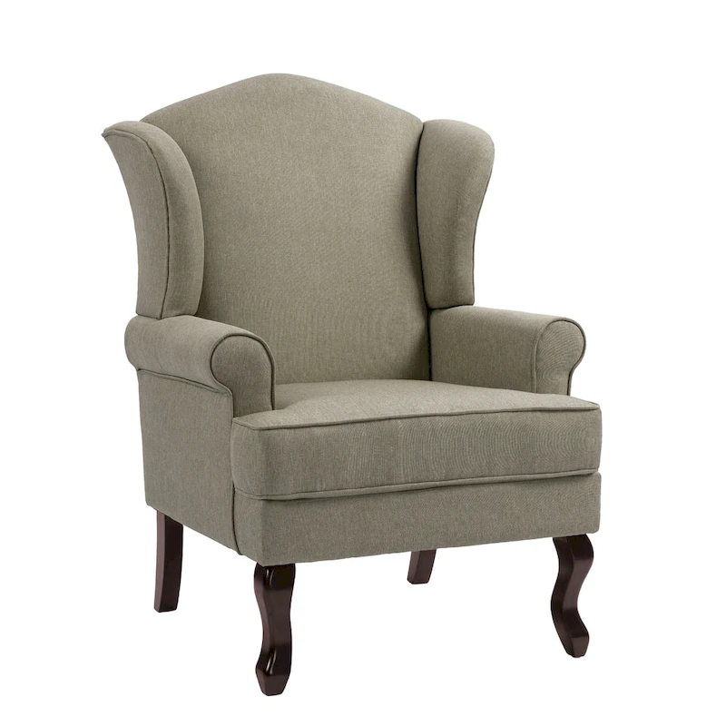 Set of 2 Elegant Living Room Wing Back Arm Chair Upholstered Accent Chair