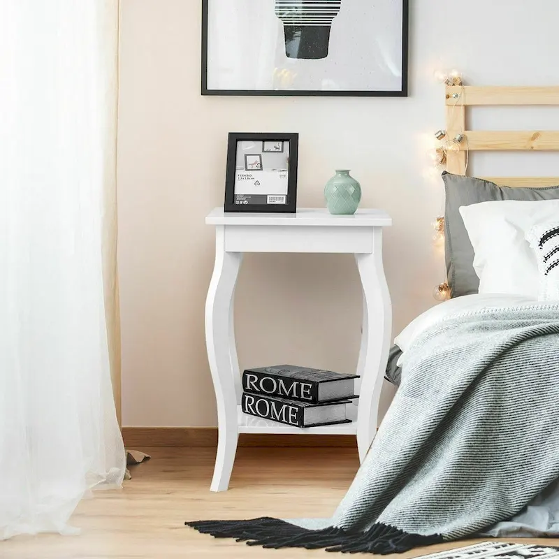 Compact Side Table with Display Shelf